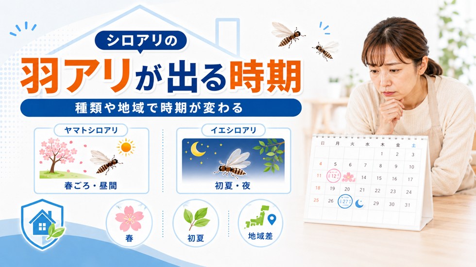 シロアリの羽アリが出る時期は？地域差にも注意
