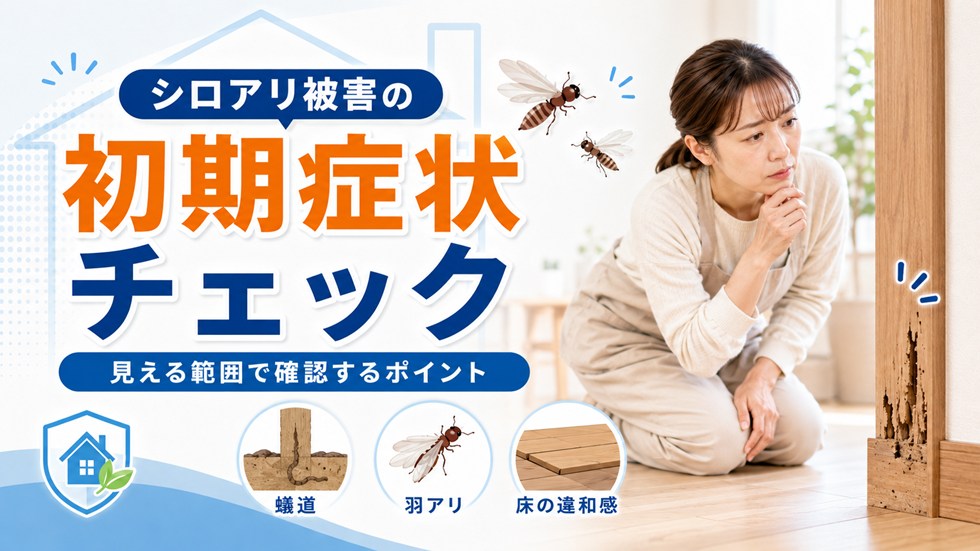シロアリ被害の初期症状は見えにくいことがある
