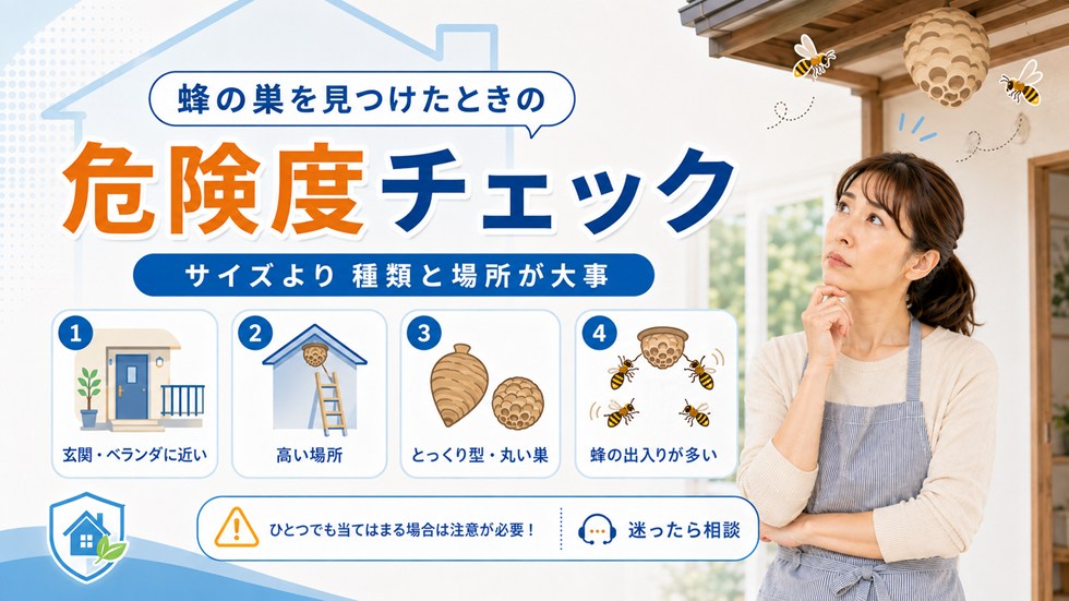 蜂の巣を見つけたときの危険度チェック