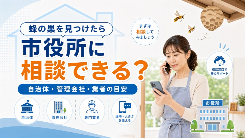 蜂の巣を見つけたら市役所に相談できる？