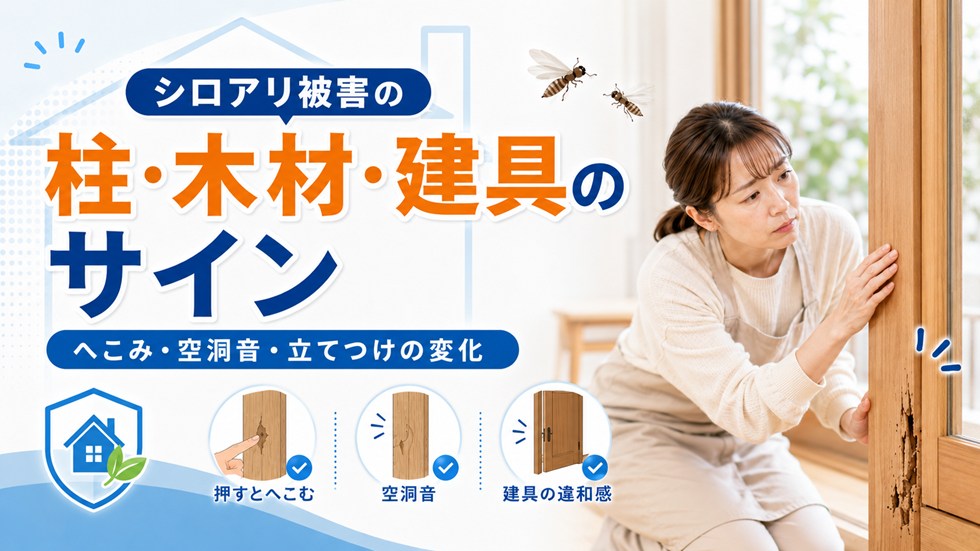 柱・木材・建具に出るシロアリのサイン