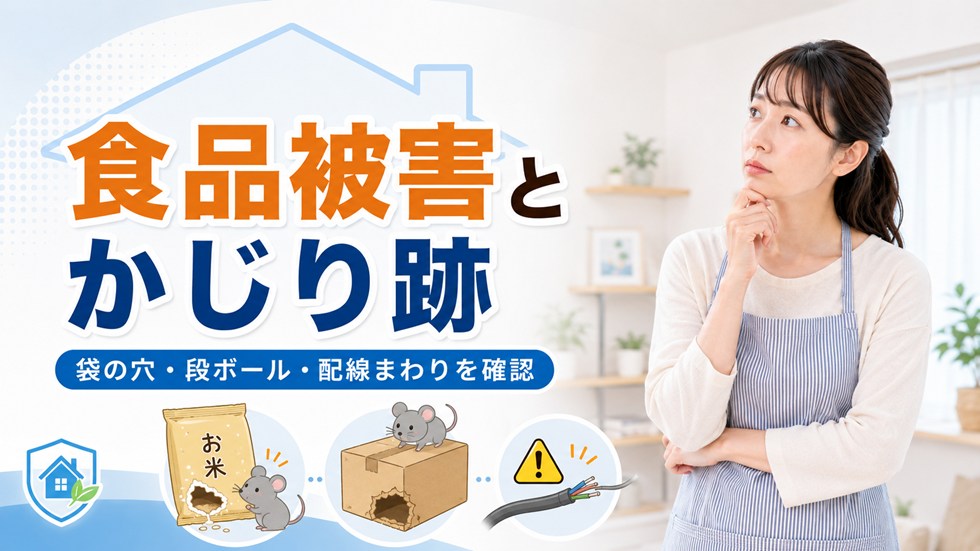 食品被害とかじり跡を確認する