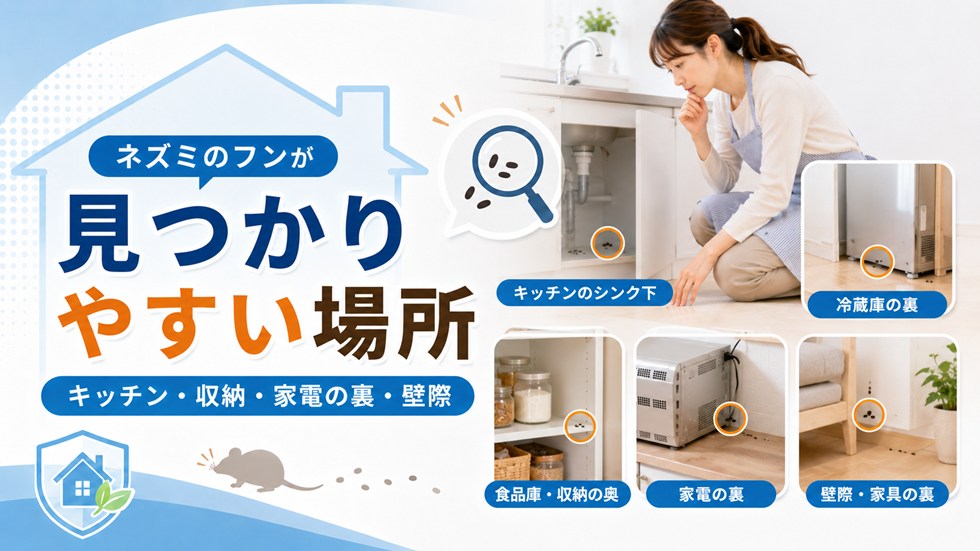 ネズミのフンが家の中で見つかりやすい場所