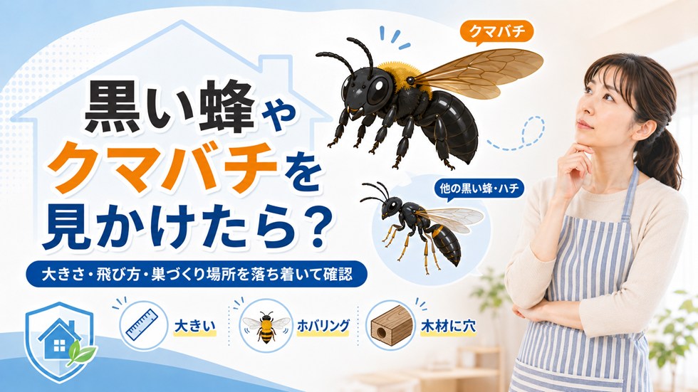 黒い蜂やクマバチを見かけたら？