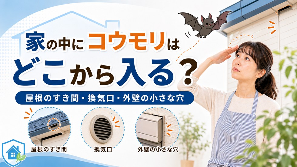 家の中にコウモリはどこから入る？