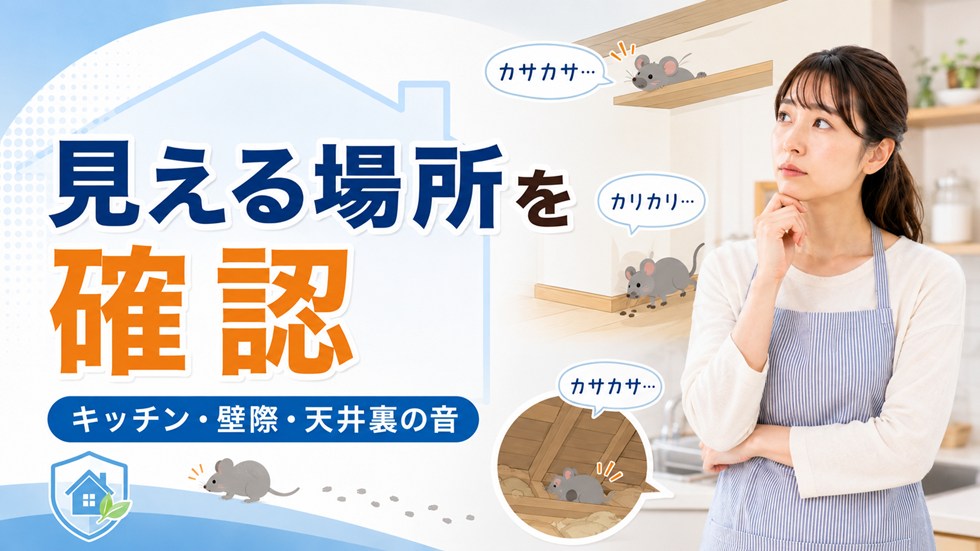 ネズミがいるか確かめる方法｜キッチン・壁際・天井裏の音