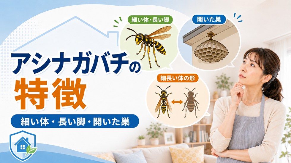 アシナガバチの特徴｜細身で脚が長く見える