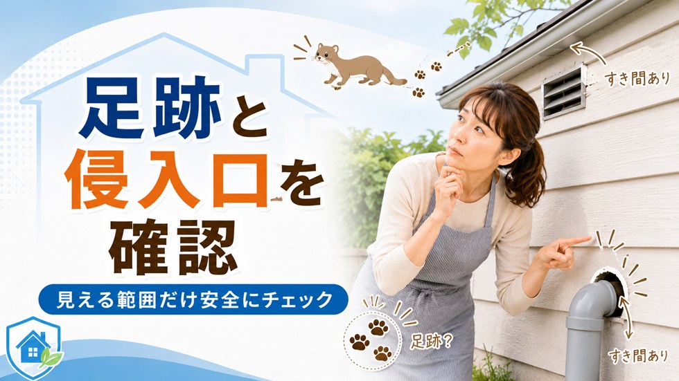 イタチの足跡や侵入口の確認ポイント