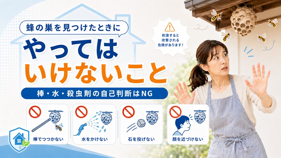 蜂の巣を見つけたときにやってはいけないこと