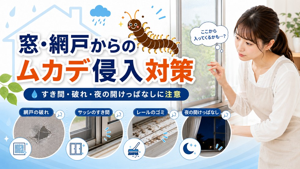 窓・網戸からのムカデ侵入対策