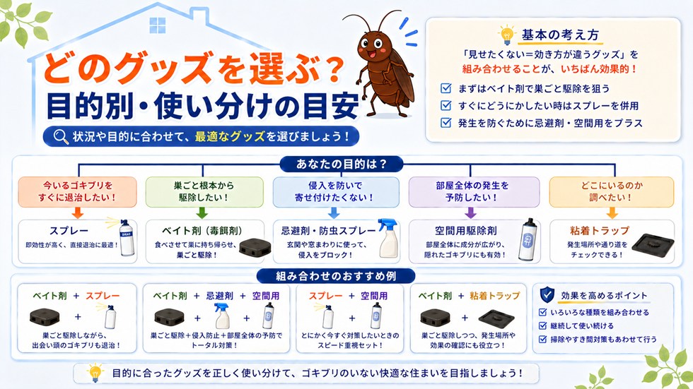 ゴキブリ退治に一番効くのは何?目的別に考える