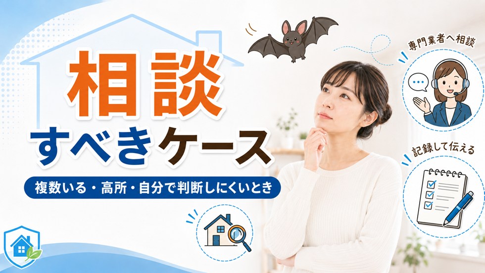 専門業者に相談すべきケース（コウモリ）