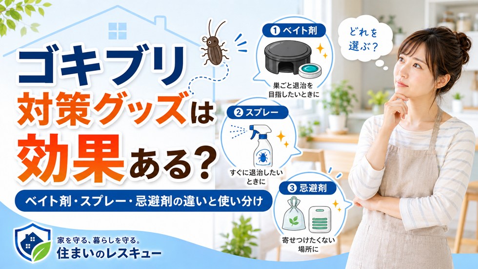 ゴキブリ対策グッズは効果ある？ベイト剤・スプレー・忌避剤の違いと使い分け