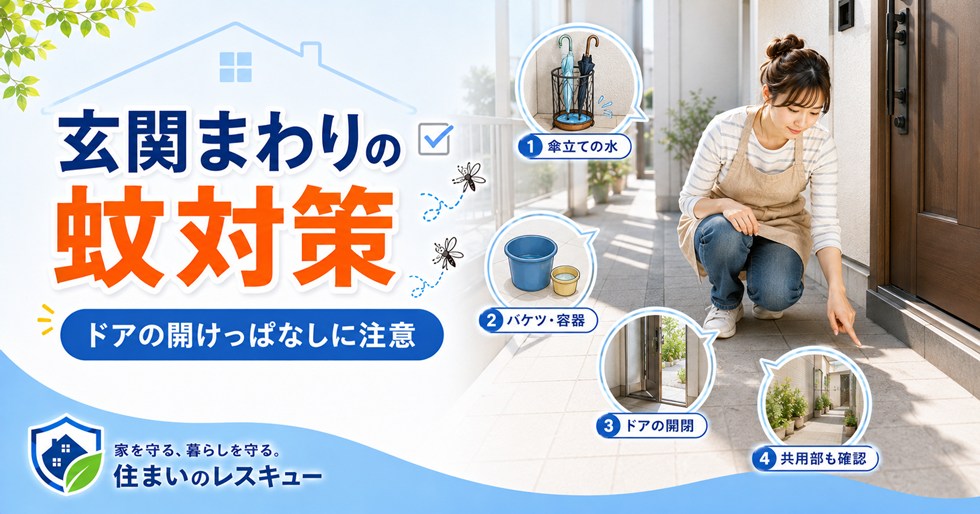 玄関まわりから入る蚊にも注意