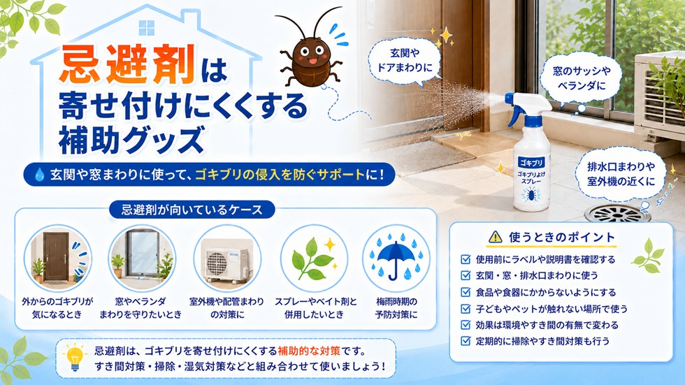 忌避剤は寄せ付けにくくする補助グッズ